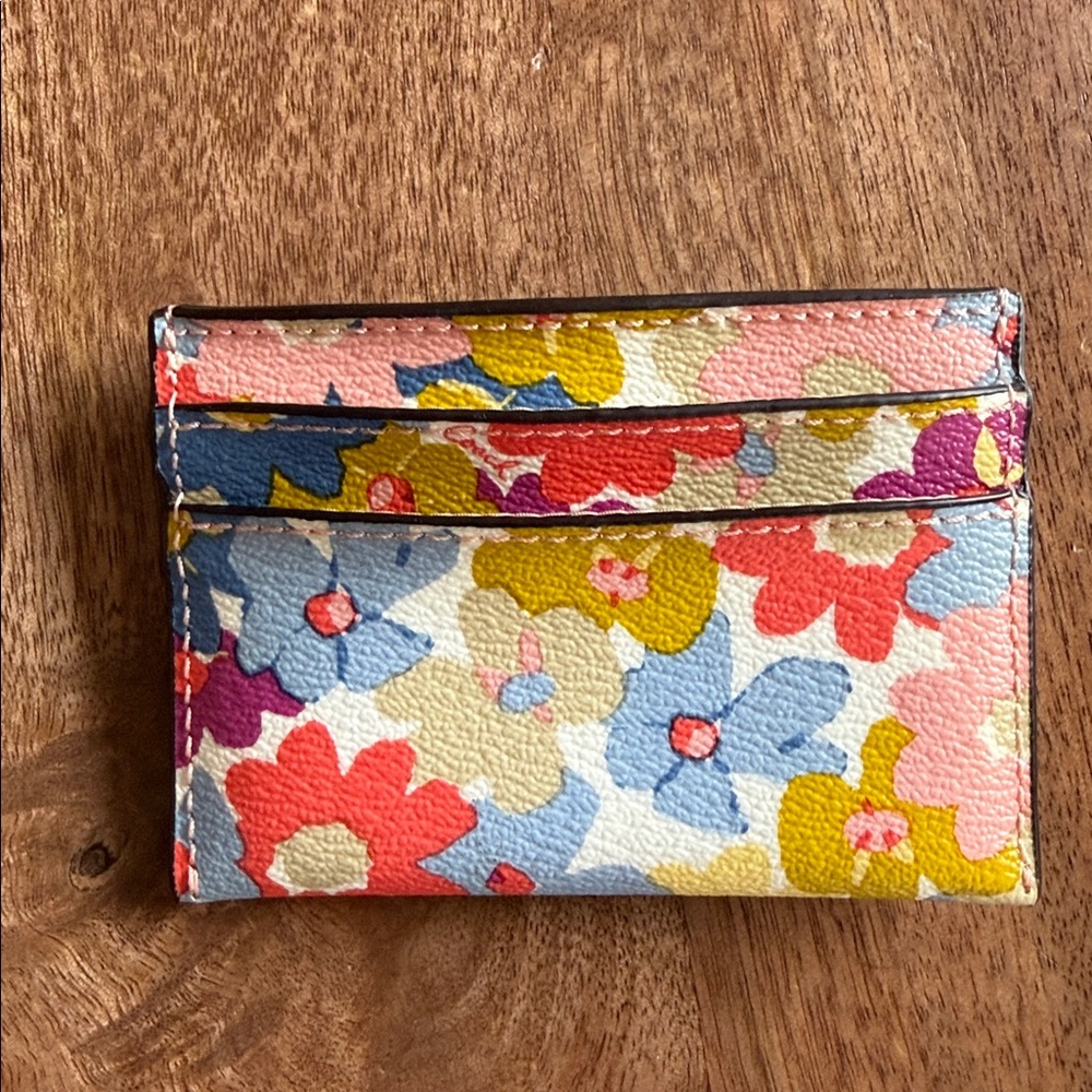 Coach Multicolor Floral Card Holder - Picture 2 of 3